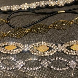 Elegant Women's Headband Set - Gold, Silver, Black